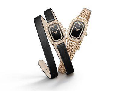 海瑞温斯顿八边形钻表好时髦　绕双圈皮表带、米兰带百搭