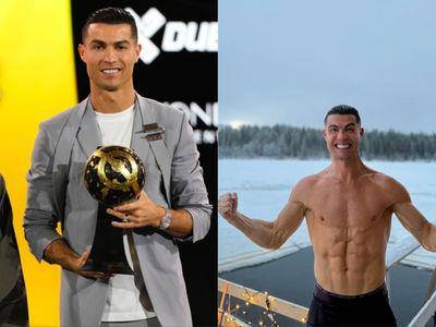 C罗3100万元全钻表闪爆　雪地仅穿内裤秀“冰块肌”更惊人