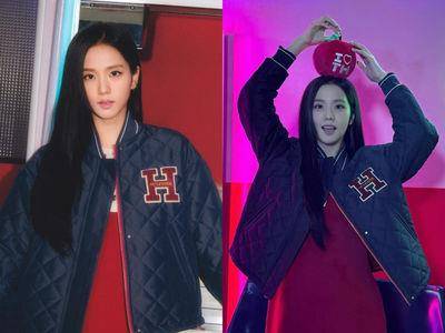 Jisoo甜美自拍曝光新年穿搭！全身TOMMY HILFIGER示范复古学院风