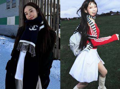 保暖还能微性感！女星围巾搭配技巧　秀智蓝色系超显白、太妍细围巾正流行