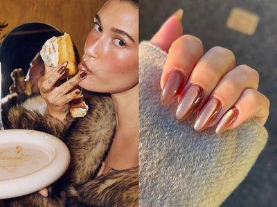 海莉比伯“肉桂卷美甲”再引热潮　美甲师公开步骤＆色号马上温暖指尖