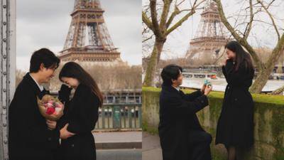 玉泽演献Tiffany下跪求婚竟是拍好玩的　梦幻钻戒宠另一半