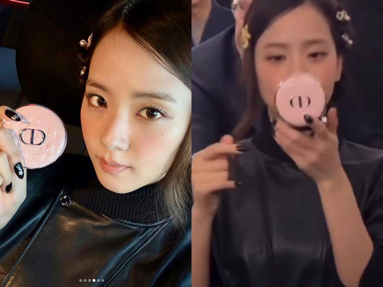 被问爆的Jisoo粉红气垫粉饼来了！超美漆皮藤格纹数量极少 最新资讯 图1张