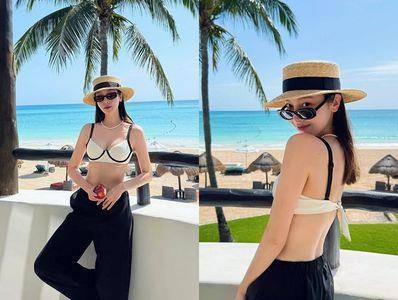 Jessica度假当“比基尼贵妇”　大尺度泳装搭黑色宽裤美成海滩女神