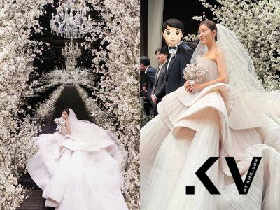 T-ARA孝敏穿南韩仅2件的“旋风薯塔”结婚 舞台鲜花环绕藏幸福寓意