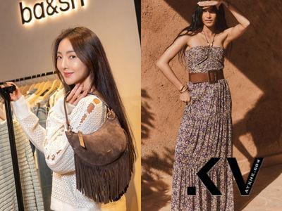 法国女生爱牌ba&sh春夏必收重点!吴速玲示范印花洋装、流苏包洋溢度假感