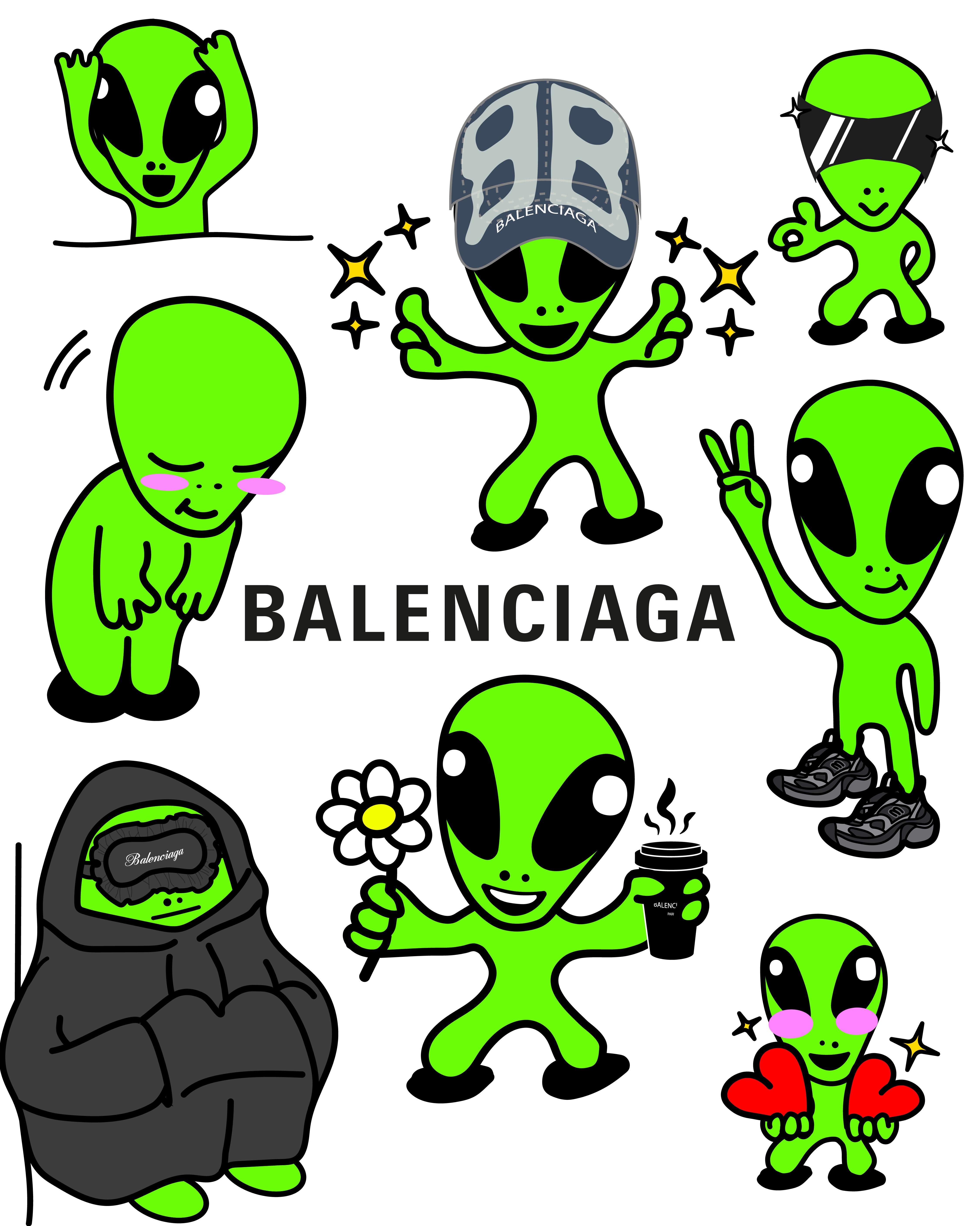 BALENCIAGA免费LINE贴图必收！“8表情超实用”时髦外星人穿6XL运动鞋 时尚穿搭 图1张