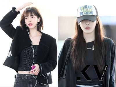 韩团aespa来台了!“人间AI”Karina、宁宁机场私服全身黑甜美又帅气