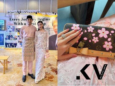 “马来西亚最美千金”LV樱花包好可爱 满手钻戒跟着抢镜