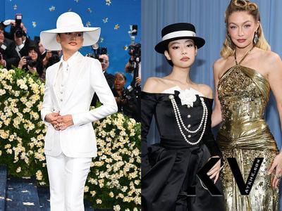 Met Gala/Jennie人间香奈儿裤裙气势超强!红毯战神Zendaya白西装比帅