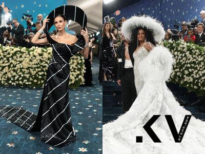 Met Gala/黛咪摩尔化身“一条领带”!Diana Ross蛋饼礼服翻版巨大裙抢镜