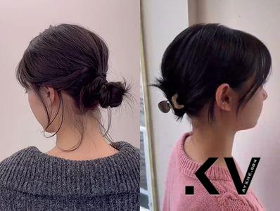 短发也可以绑!5款绑法推荐 韩系低丸子头清爽减龄、鲨鱼夹盘发零难度