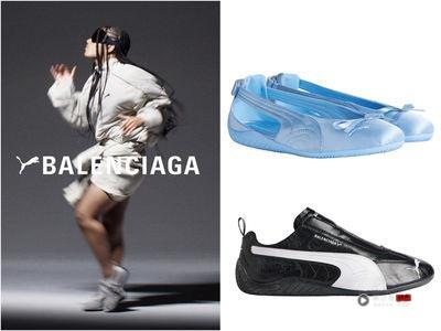 BALENCIAGA x PUMA镂空芭蕾舞鞋必抢!话题Logo运动服、联名鞋一次看