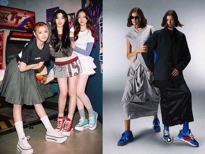 Hearts2Hearts上脚Converse厚底鞋秀铅笔腿 最潮ADERERROR联名也要收