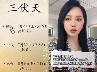 女星都用这招!伊能静传授“三伏天瘦身心法”成功率超高