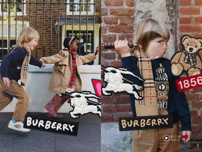Burberry童装缩小版风衣萌翻!连奢华格纹笔袋、书包也都准备好