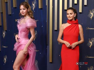 Lisa首登艾美奖红毯变梦幻公主超仙!小天后赛琳娜LV订制礼服气势十足
