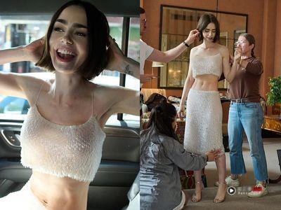 莉莉柯林斯看秀“纸片腹肌”吓坏网友　激瘦体态被酸真的不好看