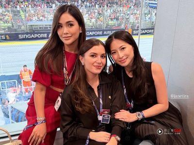 汶莱王子妃拎LV鳄鱼皮包赏F1赛车 酒桶表也大有来头