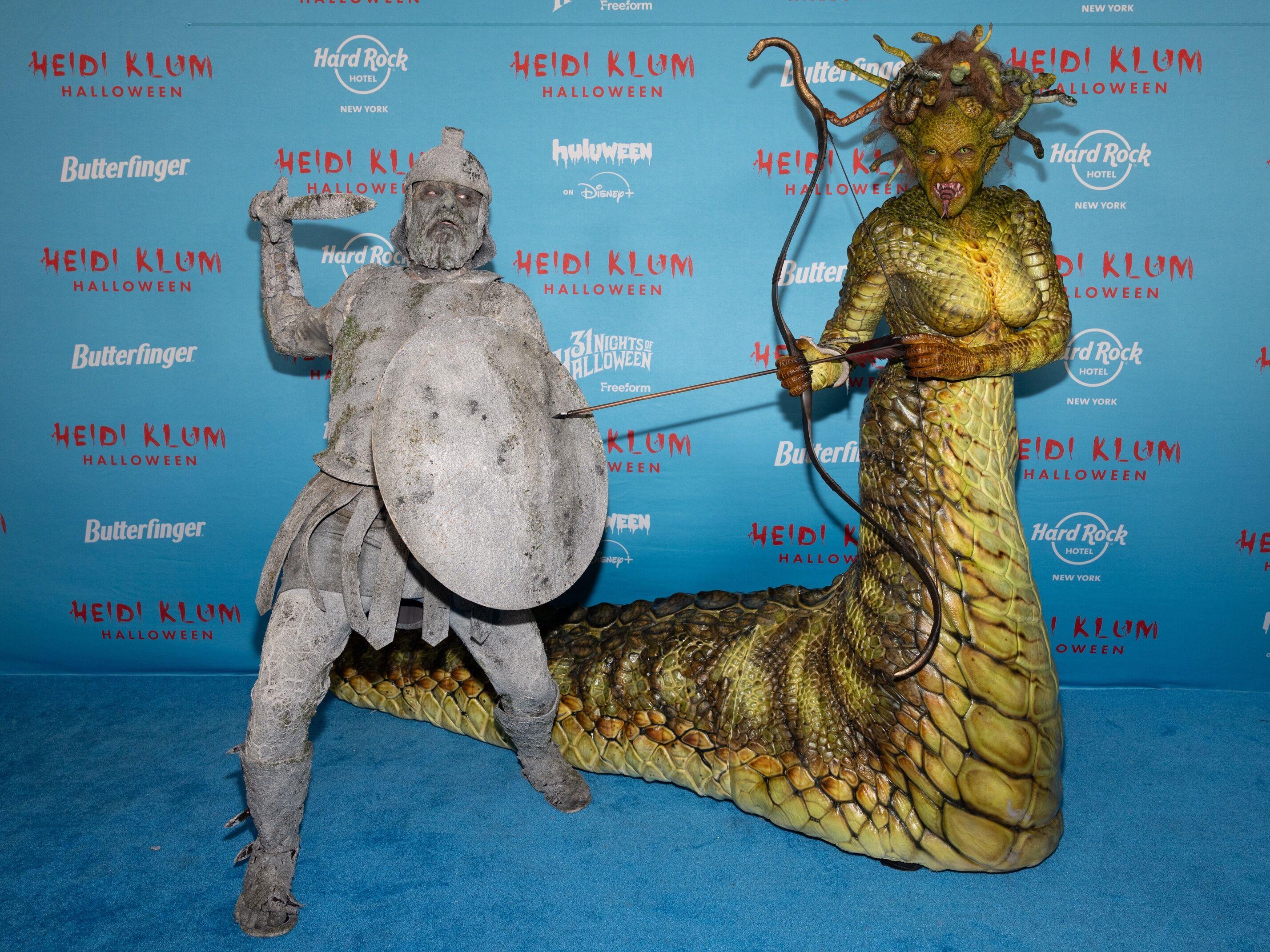 “万圣节女王”海蒂克隆丑到无极限　扮蛇发女妖梅杜莎石化老公 名人名流 图1张