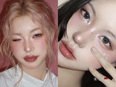 2025圣诞妆容推荐“银色雪花妆” 银色亮片搭配微醺莓果唇显白超有氛围